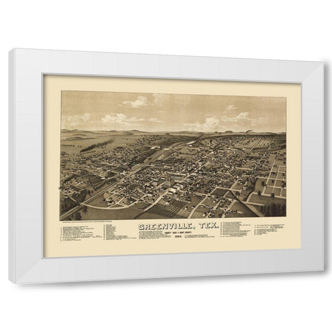 Greenville Texas - Norris 1886 White Modern Wood Framed Art Print by Norris