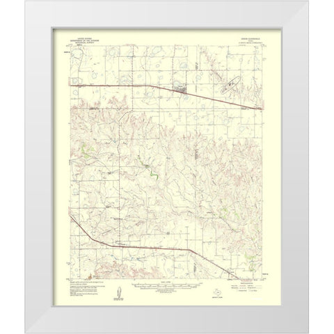 Groom Texas Quad - USGS 1961 White Modern Wood Framed Art Print by USGS