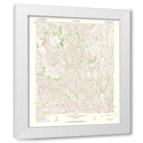 Griffin Ranch Texas Quad - USGS 1963 White Modern Wood Framed Art Print by USGS