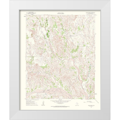 Griffin Ranch Texas Quad - USGS 1963 White Modern Wood Framed Art Print by USGS