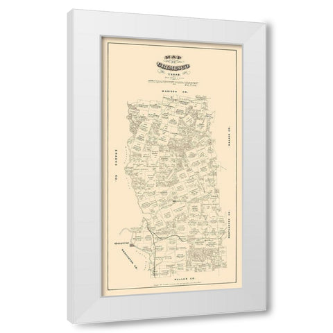 Grimes County Texas - Walsh 1880 White Modern Wood Framed Art Print by Walsh