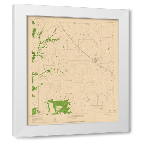Godley Texas Quad - USGS 1961 White Modern Wood Framed Art Print by USGS