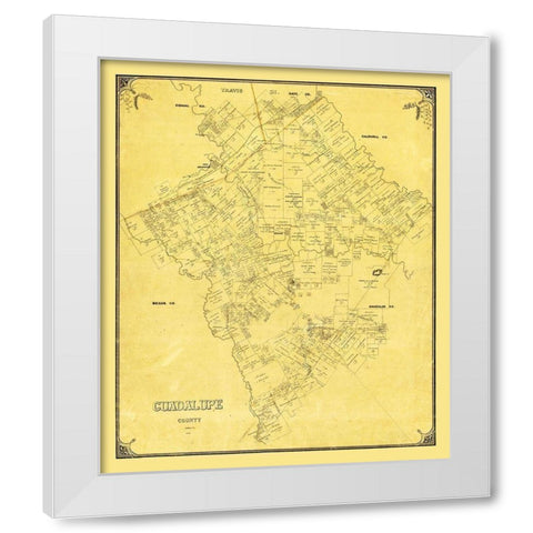 Guadalupe County Texas - 1854 White Modern Wood Framed Art Print by Unknown