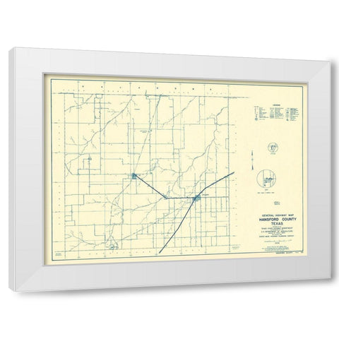 Hansford Texas - Highway Dept 1940 White Modern Wood Framed Art Print by Highway Dept