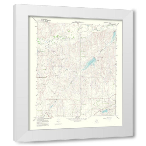 Hackberry Creek Texas Quad - USGS 1969 White Modern Wood Framed Art Print by USGS