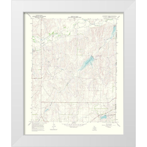 Hackberry Creek Texas Quad - USGS 1969 White Modern Wood Framed Art Print by USGS