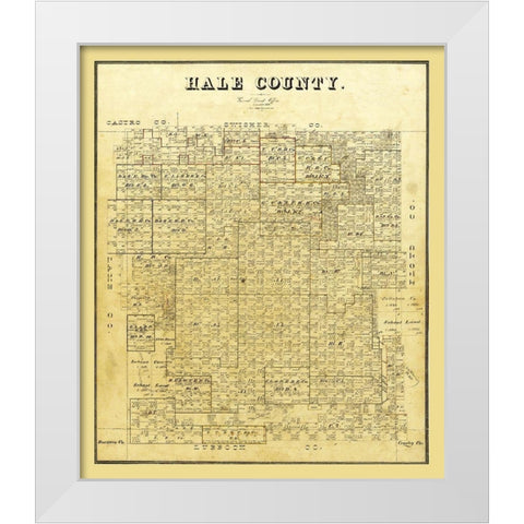 Hale County Texas - 1895 White Modern Wood Framed Art Print by Unknown