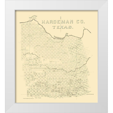 Hardeman County Texas - 1880 White Modern Wood Framed Art Print by Unknown