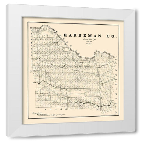 Hardeman County Texas - McGaughey 1891 White Modern Wood Framed Art Print by McGaughey