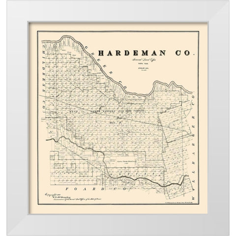 Hardeman County Texas - McGaughey 1891 White Modern Wood Framed Art Print by McGaughey