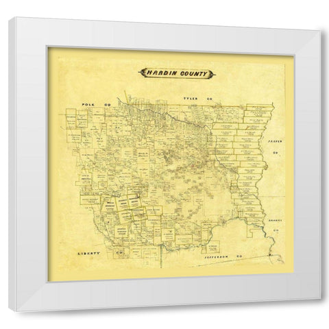 Hardin County Texas White Modern Wood Framed Art Print by Unknown