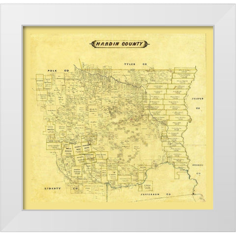 Hardin County Texas White Modern Wood Framed Art Print by Unknown