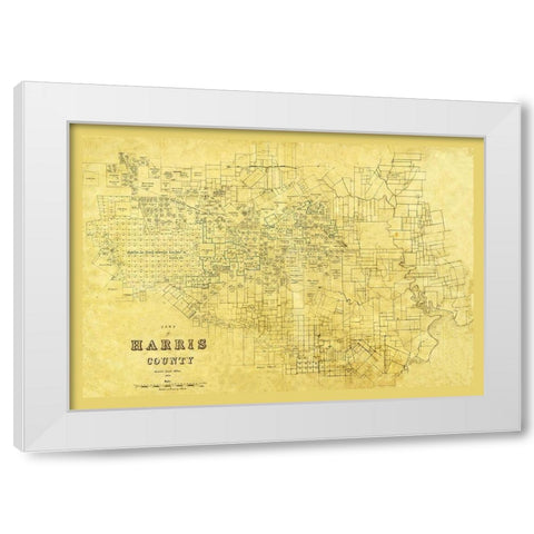 Harris County Texas - 1876 White Modern Wood Framed Art Print by Unknown