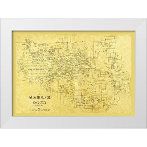 Harris County Texas - 1876 White Modern Wood Framed Art Print by Unknown