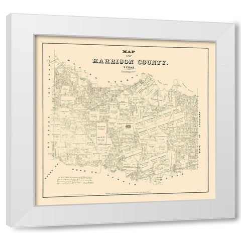 Harrison County Texas - Walsh 1879 White Modern Wood Framed Art Print by Walsh