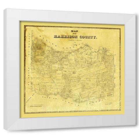 Harrison County Texas - Meyer 1880 White Modern Wood Framed Art Print by Meyer