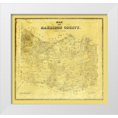 Harrison County Texas - Meyer 1880 White Modern Wood Framed Art Print by Meyer