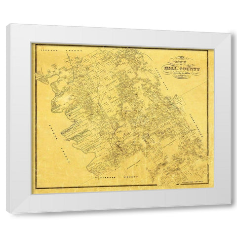 Hill County Texas - Martin 1857 White Modern Wood Framed Art Print by Martin
