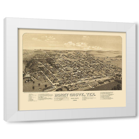 Honey Grove Texas - Norris 1886 White Modern Wood Framed Art Print by Norris