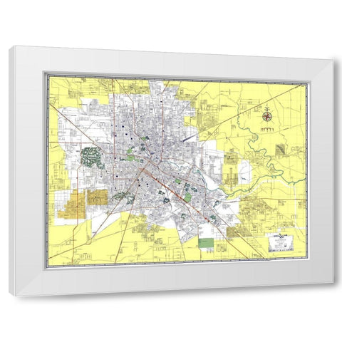 Houston Texas - Ashburn 1950 White Modern Wood Framed Art Print by Ashburn
