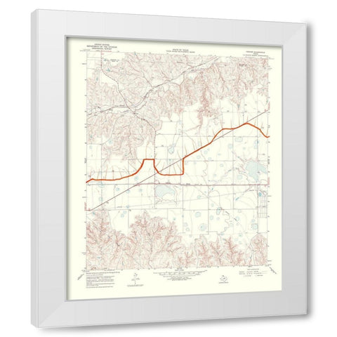 Hoover Texas Quad - USGS 1969 White Modern Wood Framed Art Print by USGS