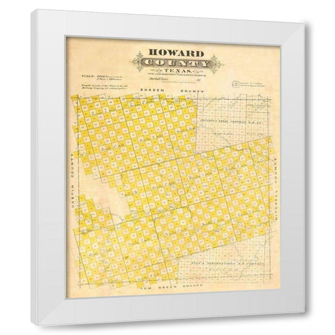 Howard County Texas - Marshall 1870 White Modern Wood Framed Art Print by Marshall