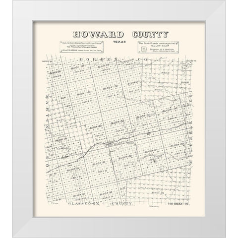 Howard County Texas - Stakemann 1890 White Modern Wood Framed Art Print by Stakemann