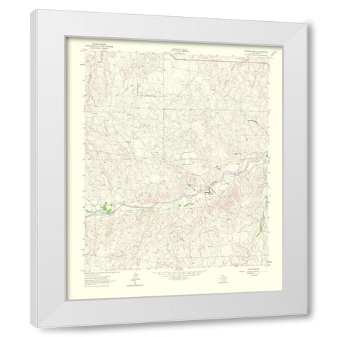Hudgens Ranch Texas Quad - USGS 1965 White Modern Wood Framed Art Print by USGS