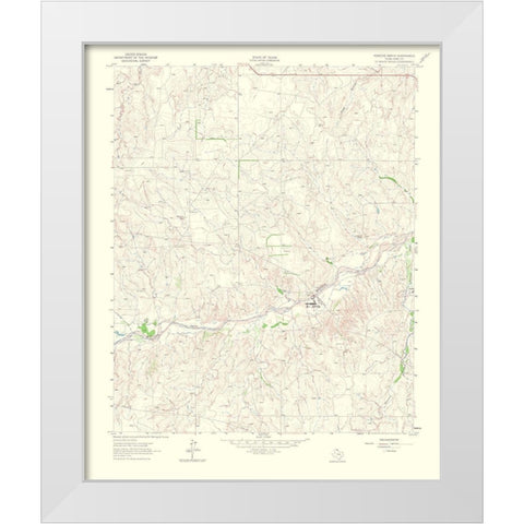 Hudgens Ranch Texas Quad - USGS 1965 White Modern Wood Framed Art Print by USGS