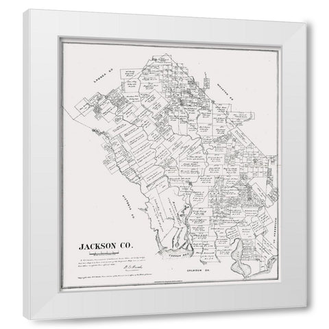 Jackson County Texas - Walsh 1880 White Modern Wood Framed Art Print by Walsh