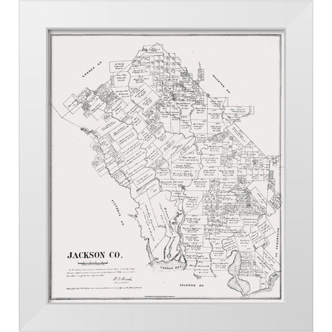 Jackson County Texas - Walsh 1880 White Modern Wood Framed Art Print by Walsh