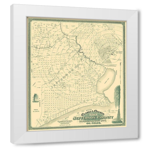 Jefferson Texas Landowner - Clarke 1901 White Modern Wood Framed Art Print by Clarke