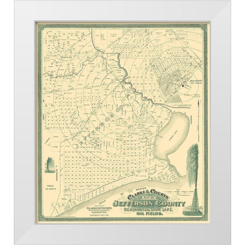 Jefferson Texas Landowner - Clarke 1901 White Modern Wood Framed Art Print by Clarke