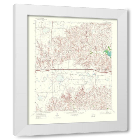 Jericho Texas Quad - USGS 1967 White Modern Wood Framed Art Print by USGS