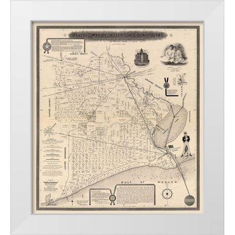Jefferson County Texas - Higgins 1898 White Modern Wood Framed Art Print by Higgins