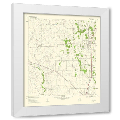 Joshua Texas Quad - USGS 1963 White Modern Wood Framed Art Print by USGS