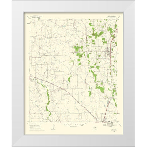 Joshua Texas Quad - USGS 1963 White Modern Wood Framed Art Print by USGS