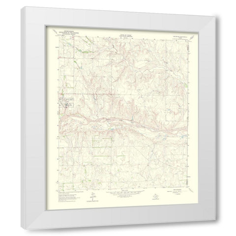 Kelton Southeast Texas Quad - USGS 1965 White Modern Wood Framed Art Print by USGS
