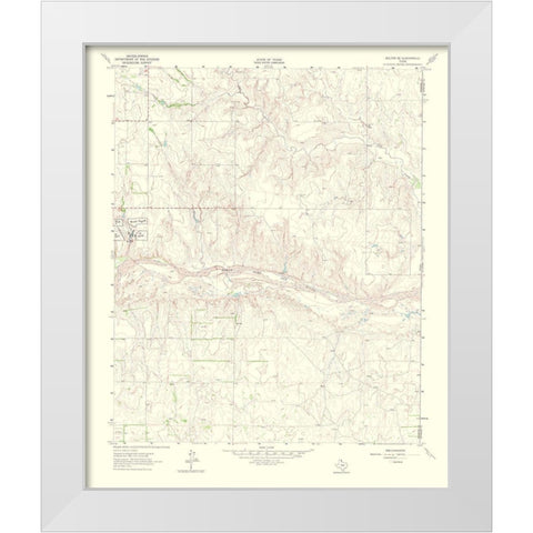 Kelton Southeast Texas Quad - USGS 1965 White Modern Wood Framed Art Print by USGS