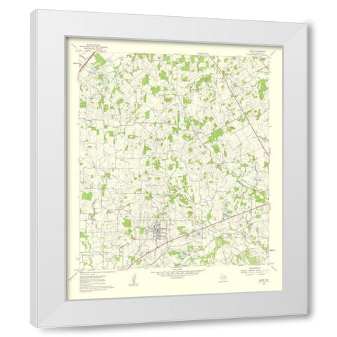 Keene Texas Quad - USGS 1963 White Modern Wood Framed Art Print by USGS