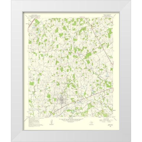 Keene Texas Quad - USGS 1963 White Modern Wood Framed Art Print by USGS