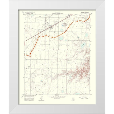 Kingsmill Texas Quad - USGS 1967 White Modern Wood Framed Art Print by USGS