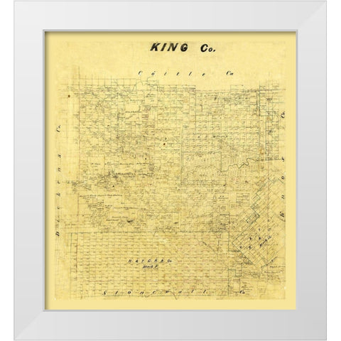 King County Texas White Modern Wood Framed Art Print by Unknown