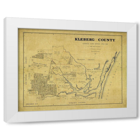 Kleberg County Texas - McDonald 1913 White Modern Wood Framed Art Print by McDonald