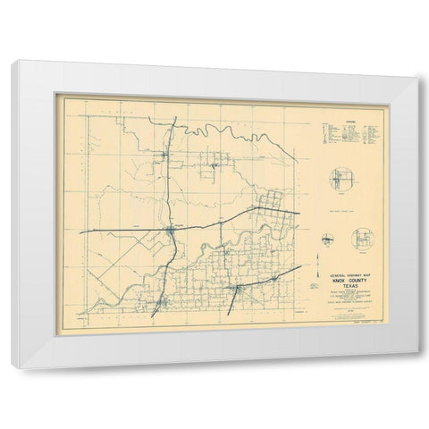 Knox Texas Highway - Highway Dept 1936 White Modern Wood Framed Art Print by Highway Dept
