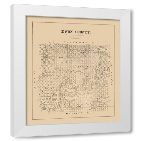 Knox County Texas -1880 White Modern Wood Framed Art Print by Unknown