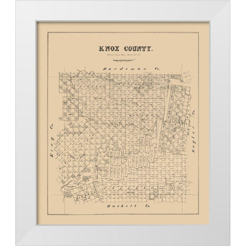 Knox County Texas -1880 White Modern Wood Framed Art Print by Unknown