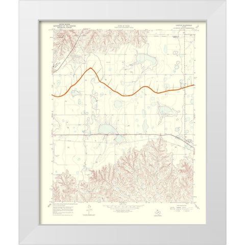 Laketon Texas Quad - USGS 1970 White Modern Wood Framed Art Print by USGS