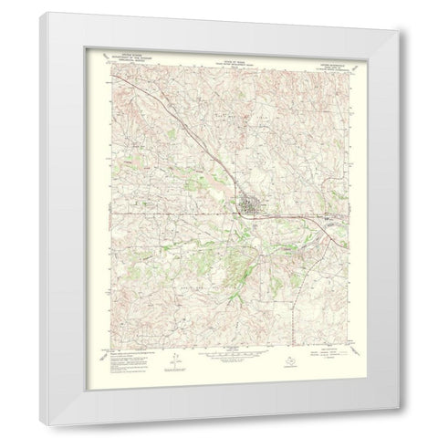 Lefors Texas Quad - USGS 1969 White Modern Wood Framed Art Print by USGS