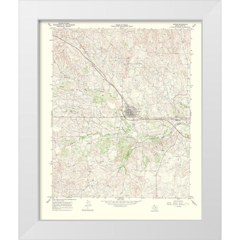 Lefors Texas Quad - USGS 1969 White Modern Wood Framed Art Print by USGS